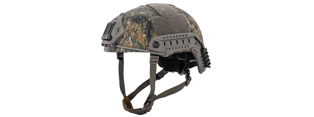 Lancer Tactical Airsoft Ballistic MH Type Helmet (Color: Digital Woodland) - Click Image to Close