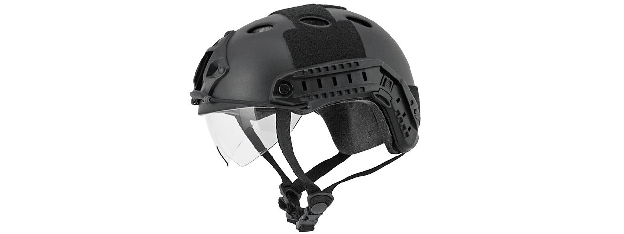 CA-740B HELMET PJ TYPE "BASIC VERSION w/VISOR" (COLOR: BLACK) SIZE: MEDIUM - Click Image to Close