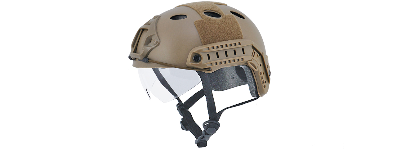 CA-740T HELMET PJ TYPE "BASIC VERSION w/VISOR" (COLOR: DARK EARTH) SIZE: MEDIUM - Click Image to Close