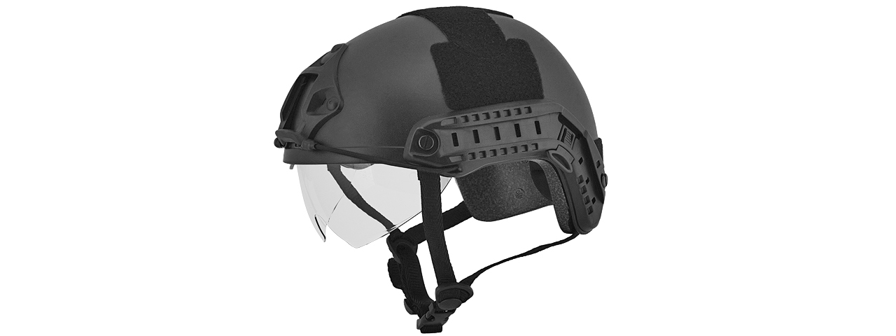 CA-741B HELMET BALLISTIC TYPE "BASIC VERSION w/VISOR" (COLOR: BLACK) SIZE: MEDIUM - Click Image to Close