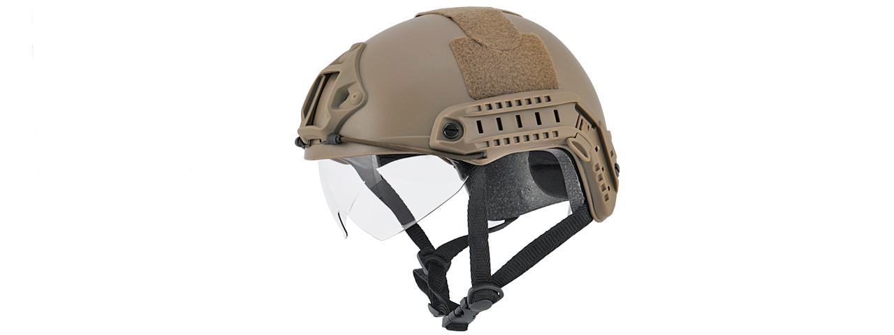 CA-741T HELMET BALLISTIC TYPE "BASIC VERSION w/VISOR" (COLOR: DARK EARTH) SIZE: MEDIUM - Click Image to Close