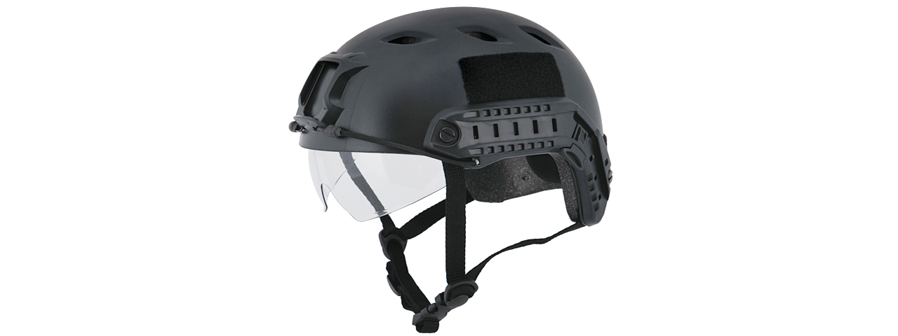 CA-842B HELMET BJ TYPE "BASIC VERSION w/VISOR" (COLOR: BLACK) SIZE: MEDIUM - Click Image to Close