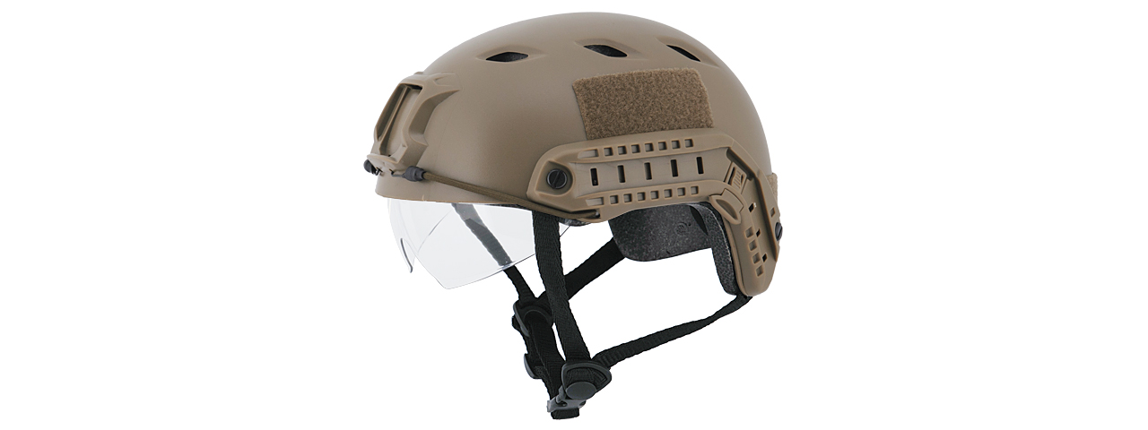 CA-842T HELMET BJ TYPE "BASIC VERSION w/VISOR" (COLOR: TAN) SIZE: MEDIUM - Click Image to Close