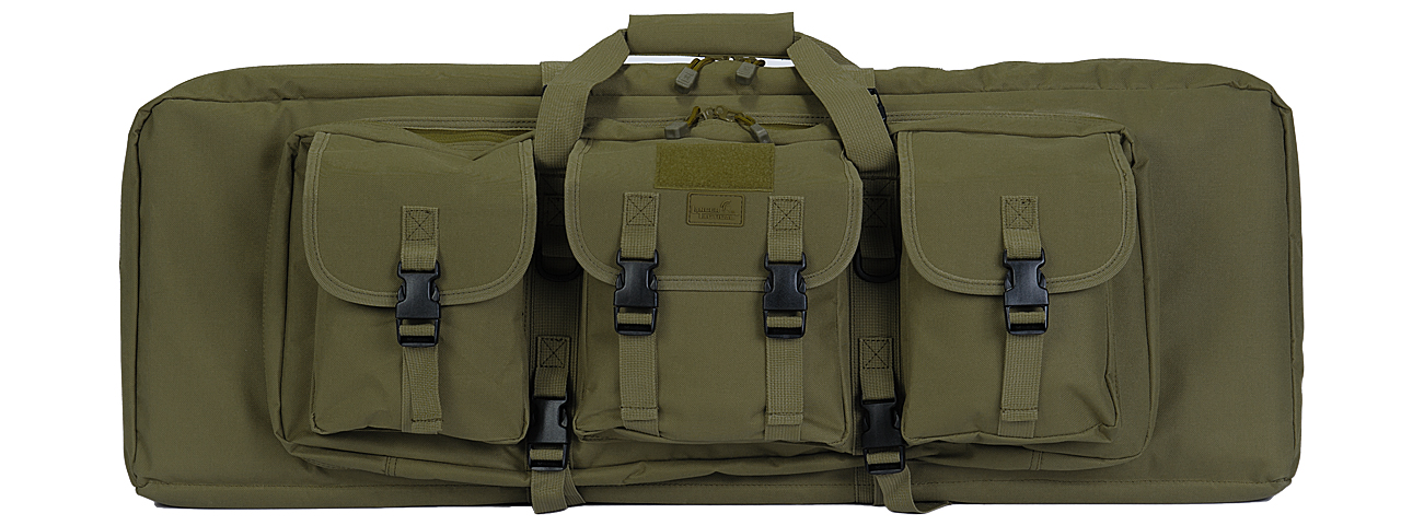 CA-982G 36" DOUBLE GUN BAG (OD GREEN) w/LOCKABLE ZIPPER - Click Image to Close