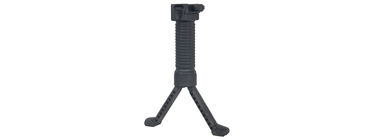 Lancer Tactical Spring Release Tactical Bipod Foregrip (BLACK) - Click Image to Close
