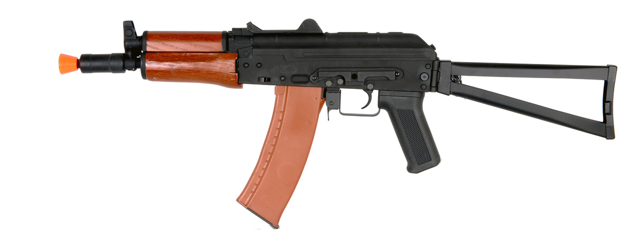 Cyma CM035A AKS-74U AEG Metal Gear, Full Metal Body, Real Wood, Metal Side Folding Stock - Click Image to Close