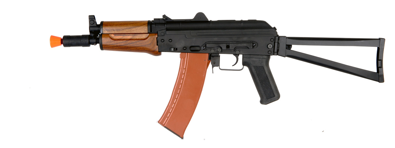 Cyma CM035 AKS-74U AEG Metal Gear, Full Metal Body, ABS Wood, Metal Side Folding Stock - Click Image to Close