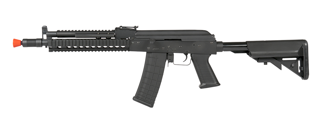 CYMA CM040I AK-74 BETA FULL METAL AEG w/GAS BLOCK & HANDGUARD RAIL (COLOR: BLACK) - Click Image to Close