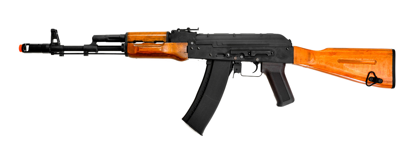 Cyma CM048 AK-74 AEG Metal Gear, Full Metal Body, Real Wood, Fixed Stock - Click Image to Close
