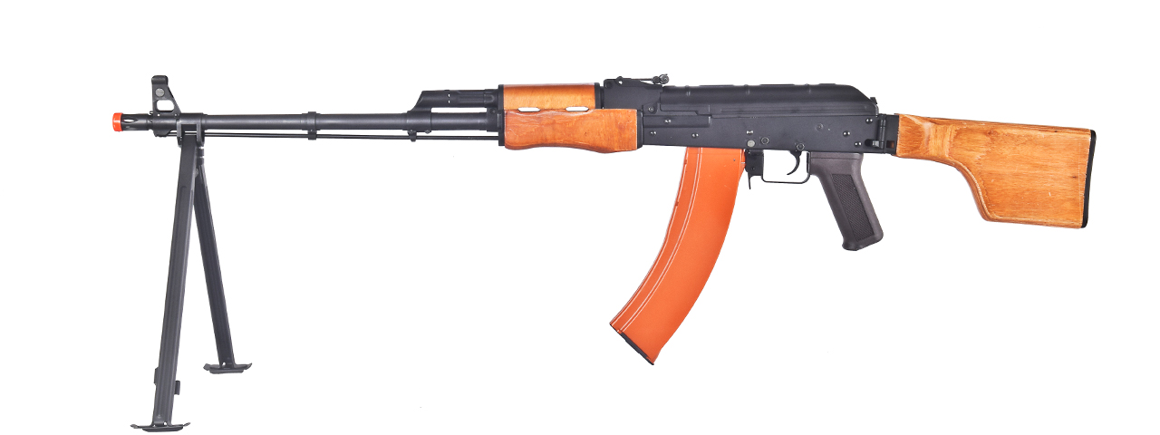 CYMA CM052S RPK FULL STEEL AEG w/FOLDING STOCK (COLOR: BLACK & WOOD) - Click Image to Close