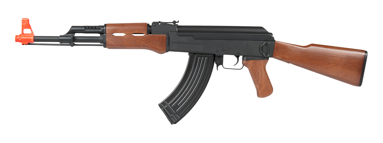 CYMA CM200 AK-47 AEG PLASTIC GEAR (COLOR: BLACK & WOOD) - Click Image to Close
