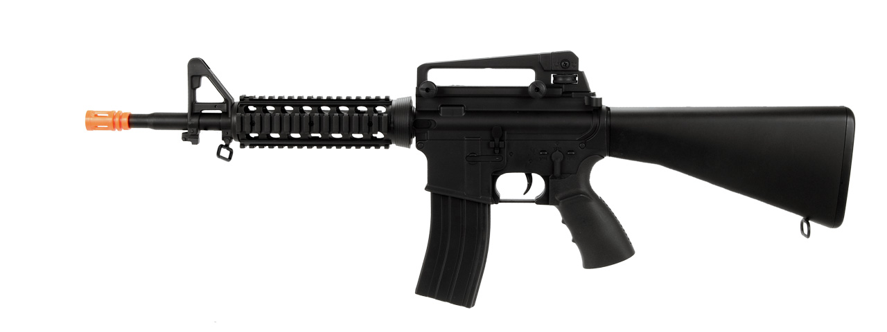 WELL AIRSOFT M4 AEG TACTICAL RIS W FIXED STOCK CARRYING HANDLE - BLACK - Click Image to Close