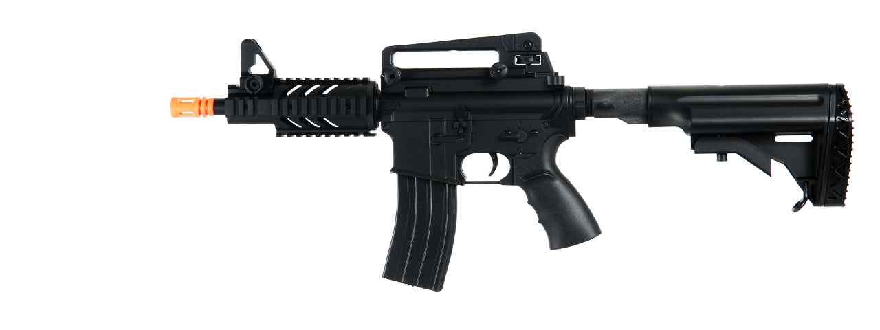 Well D3809 M4 CQB RIS AEG Plastic Gear, ABS Body w/ Adjustable Crane Stock - Click Image to Close