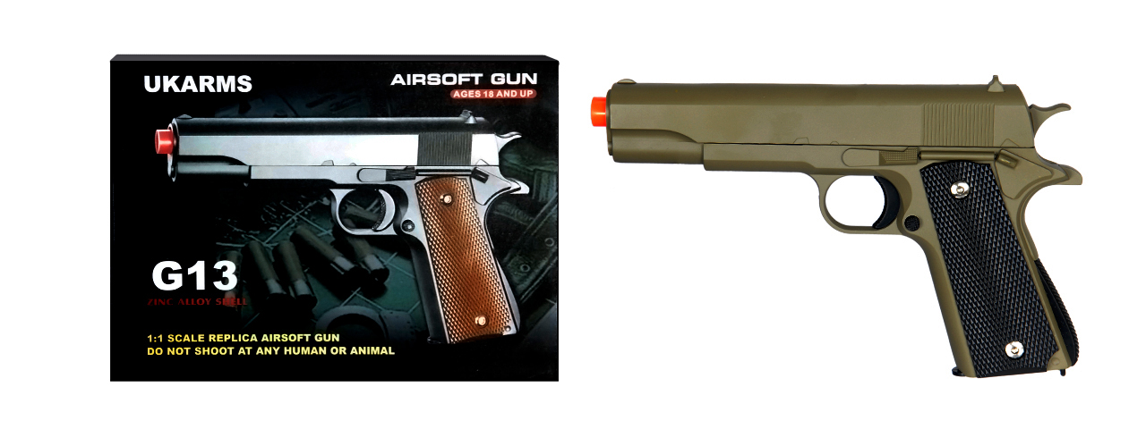 UKARMS G13T Metal Spring Pistol, 9", (DE) - Click Image to Close