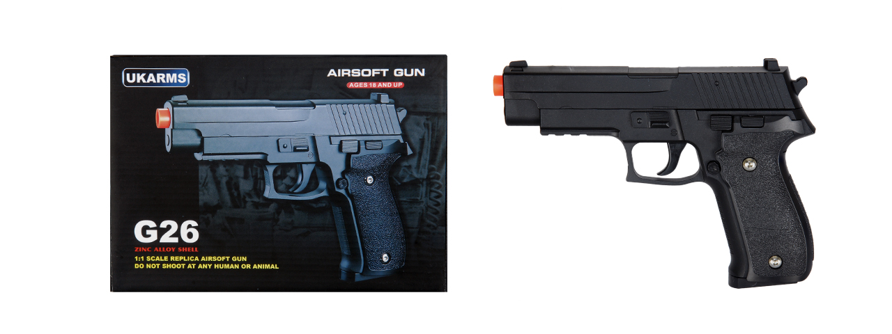 UKARMS G26B Spring Pistol, 8.25" - Click Image to Close