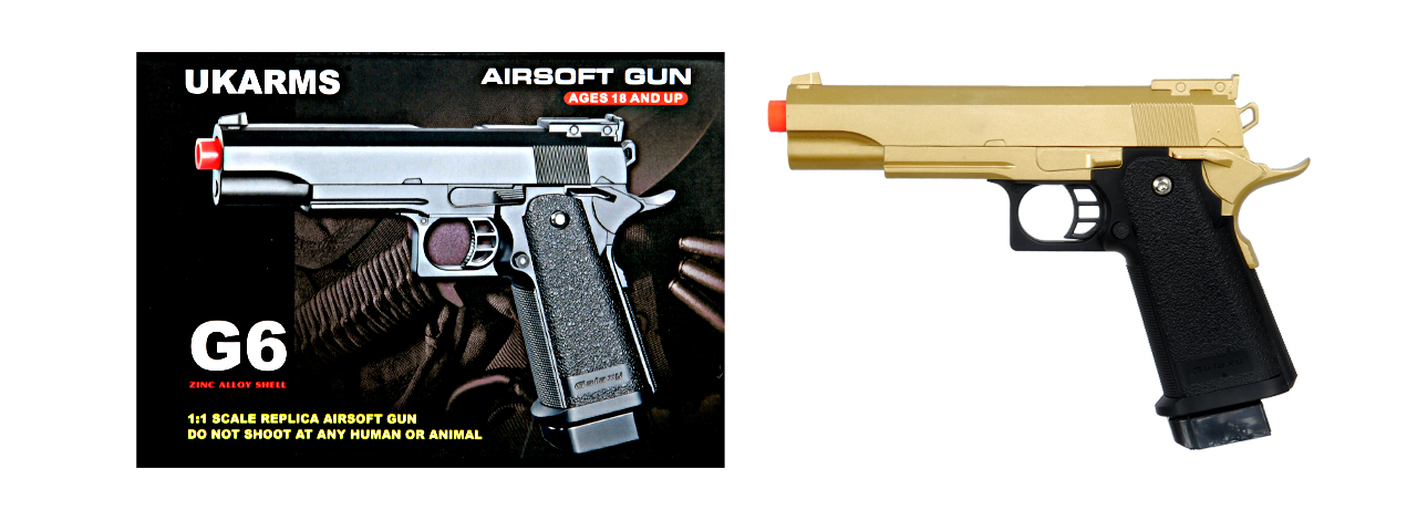 UKARMS G6G Metal Spring Pistol, 8" - Click Image to Close