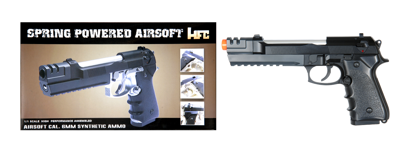HFC AIRSOFT M9 SPRING PISTOL ELITE SPECIAL FORCES REPLICA - BLACK - Click Image to Close