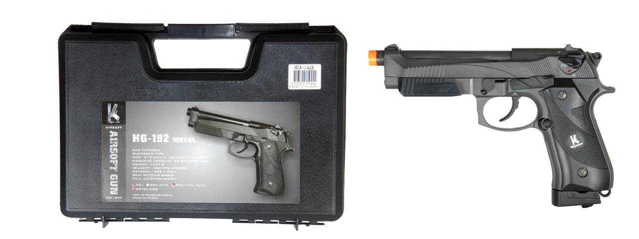 HFC HCA-192X CO2 Gas Powered Pistol with Blowback - Semi and Auto - Click Image to Close