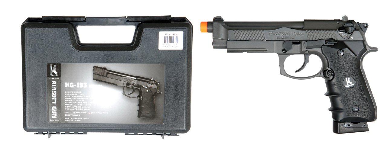 HFC HCA-193 CO2 Gas Powered Pistol with Blowback - Semi and Auto - Click Image to Close