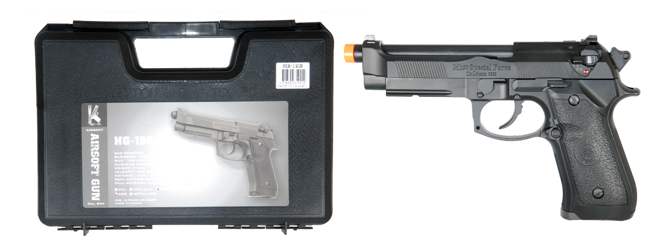 HFC HGA-190 GAS POWERED PISTOL WITH BLOWBACK - SEMI AND AUTO - Click Image to Close