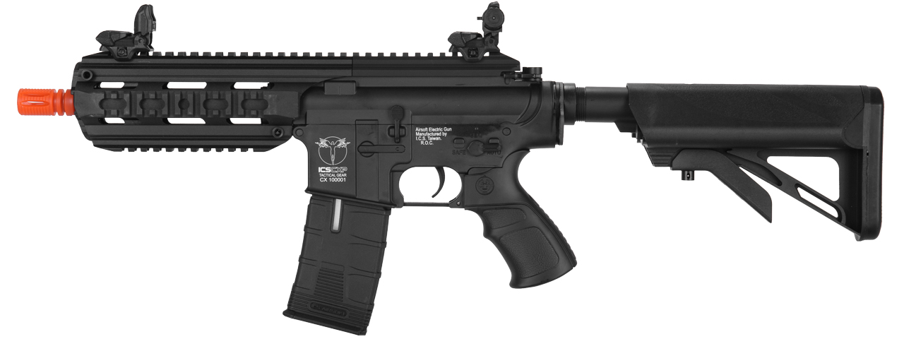 ICS CXP-16S SHORT SPORTLINE M4 RIS CQB AIRSOFT AEG RIFLE - BLACK - Click Image to Close