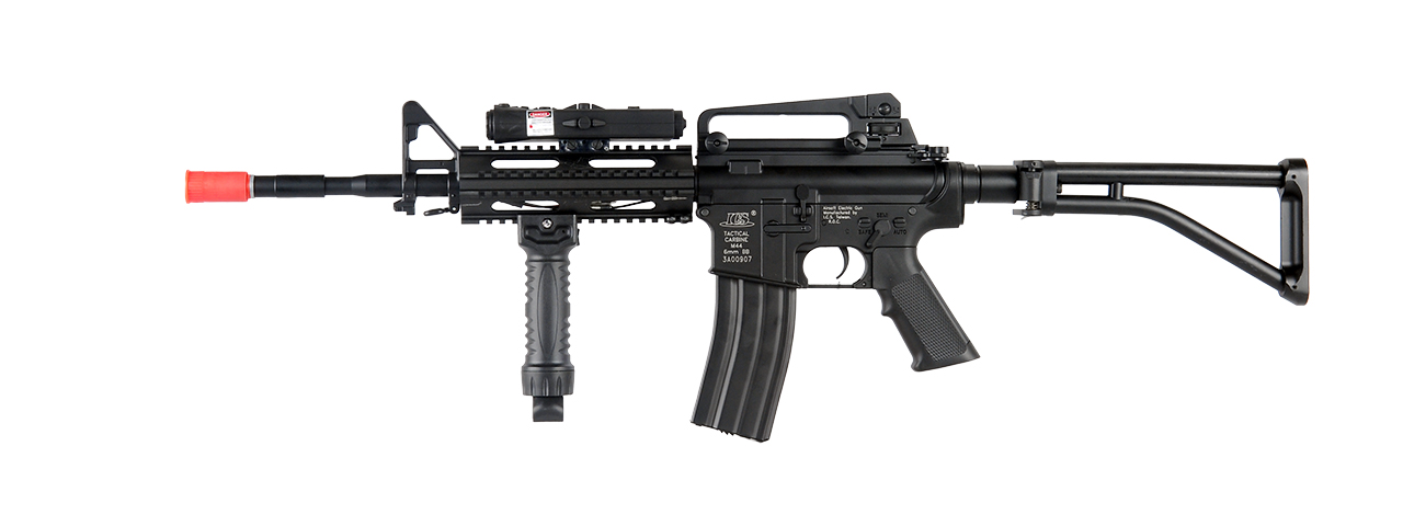 ICS AIRSOFT M4 AEG W/ RAS TACTICAL FOLDING STOCK - BLACK - Click Image to Close