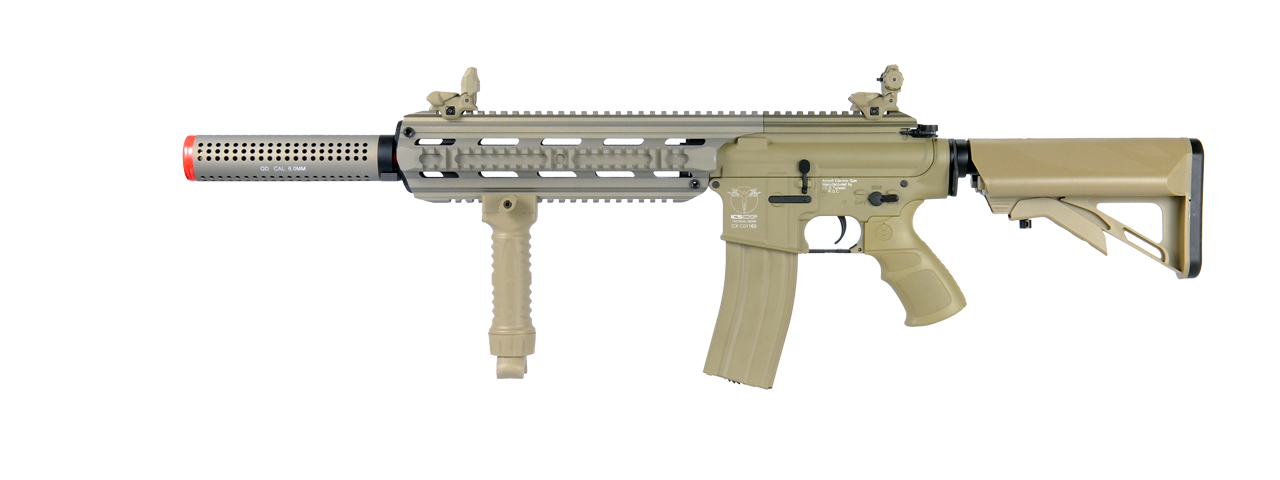 ICS AIRSOFT CXP-16 PROLINE TACTICAL AEG W/ QD SUPPRESSOR - TAN - Click Image to Close