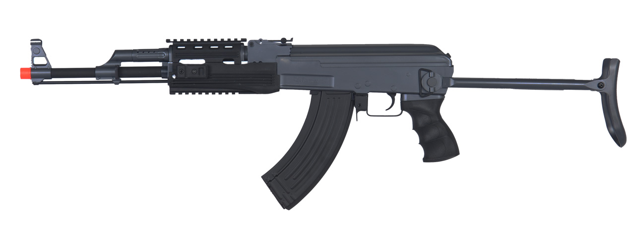 Cyma IU-AK47S Tactical AK47 RIS Auto Electric Gun Metal Gear, ABS Body, Metal Under Folding Stock - Click Image to Close