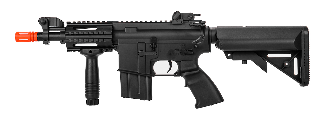 Atlas Custom Works Stubby CQB Full Metal M4 Series AEG with Crane Stock - BLACK - Click Image to Close