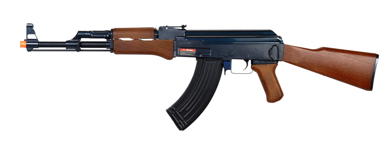 JG FULL METAL GEARBOX AK47 AIRSOFT AEG RIFLE - IMITATION WOOD - Click Image to Close