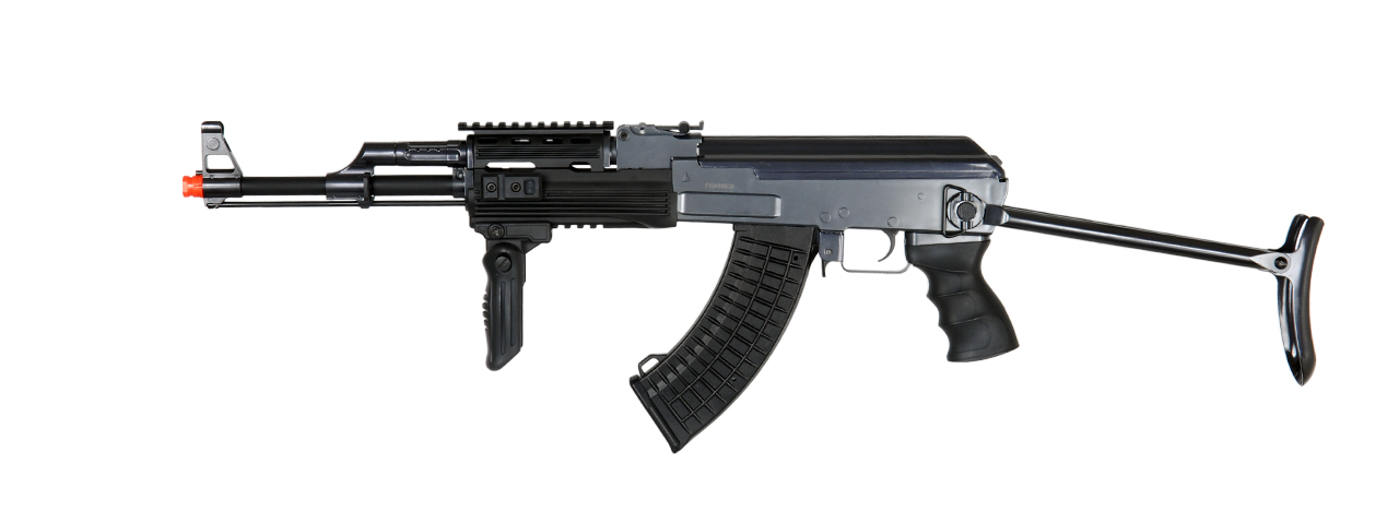 JG JG0513MG Tactical AK-47 RIS AEG Metal Gear, Polymer Body, Under Folding Stock, Folding Vertical Foregrip - Click Image to Close