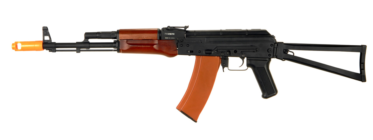 JG AIRSOFT AK74 AEG EBB RIFLE W/ REAL WOOD HANDGUARD FOLDING STOCK - Click Image to Close