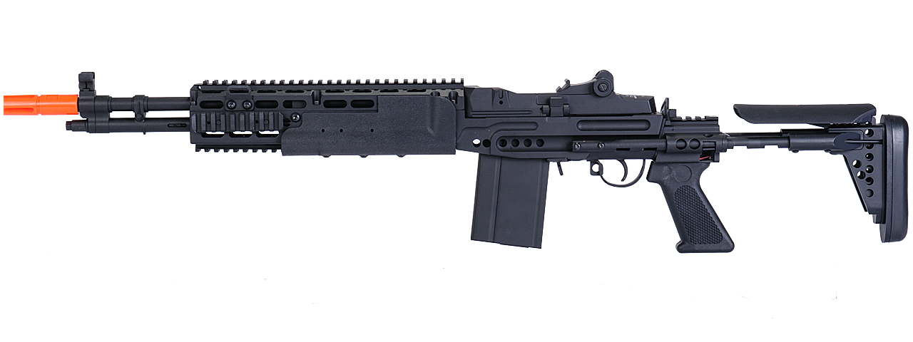 JG AIRSOFT M14 EBR AEG FULL METAL W/ ADJUSTABLE STOCK - BLACK - Click Image to Close