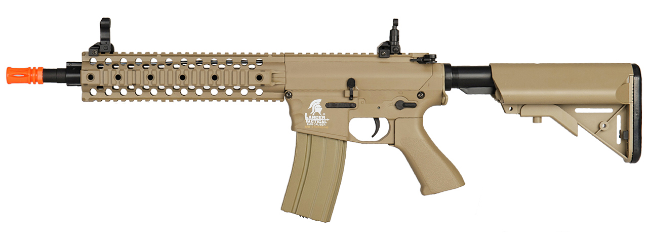 LT-12T 10" FREE FLOAT RAIL M4 AEG METAL GEAR (COLOR: TAN) - Click Image to Close