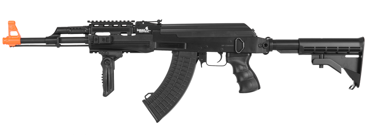 LT-16E TACTICAL AK-47 AEG METAL GEAR w/RETRACTABLE LE STOCK (COLOR: BLACK) - Click Image to Close