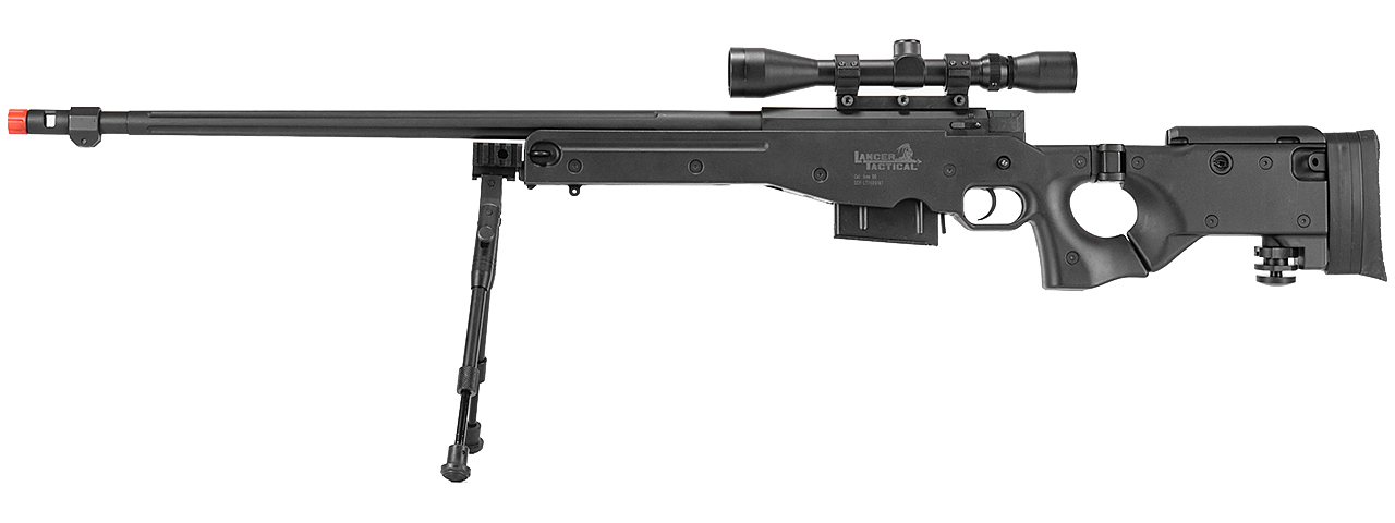 LT-96D AWP GAS POWERED BOLT ACTION RIFLE W/ SCOPE & BI-POD (COLOR: BLACK) - Click Image to Close