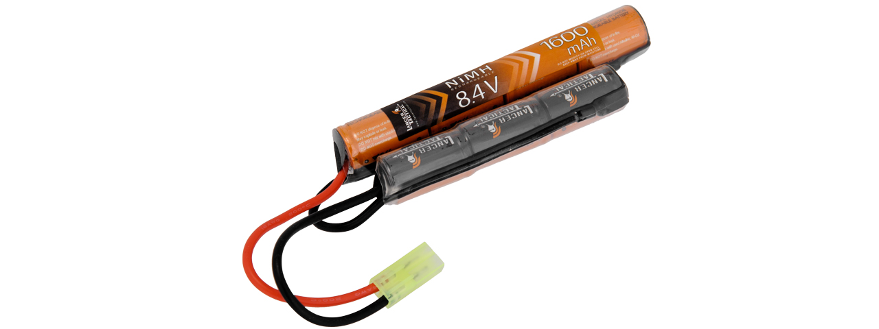 Lancer Tactical 8.4v 1600mAh Nunchuck NiMH Battery - Click Image to Close