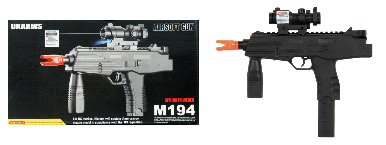 UKARMS M194 Spring Pistol w/ Laser and Flashlight - Click Image to Close