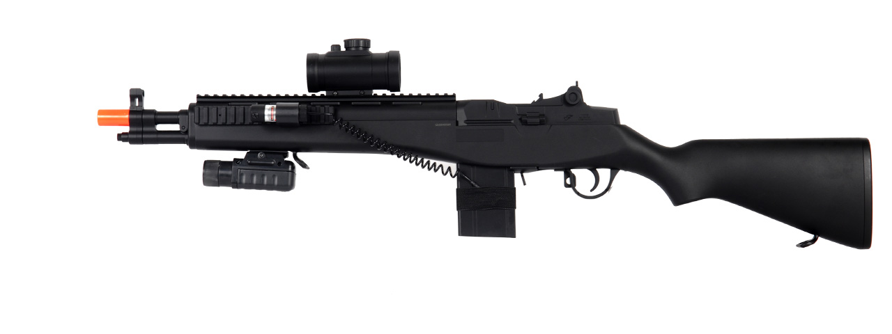 Double Eagle M14 SOCOM Precision Airsoft Sniper Rifle w/ Integrated Rail System (Color: Black) - Click Image to Close