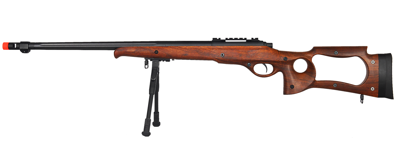 M70WBIP BOLT ACTION RIFLE w/FLUTED BARREL & BIPOD (COLOR: WOOD) - Click Image to Close
