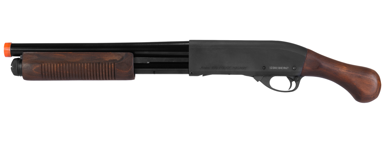 PPS M870-S-11 M870 STUBBY REAL WOOD "SHELL EJECTING" GAS POWERED SHOTGUN - Click Image to Close