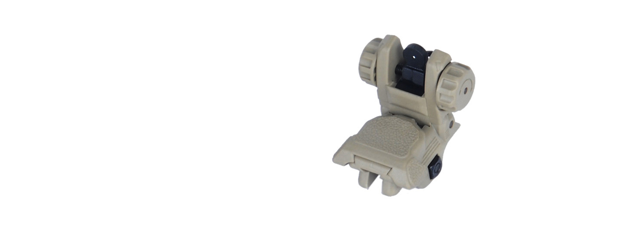 ICS CXP SERIES M4 / M16 AIRSOFT FLIP-UP REAR IRON SIGHT - TAN - Click Image to Close