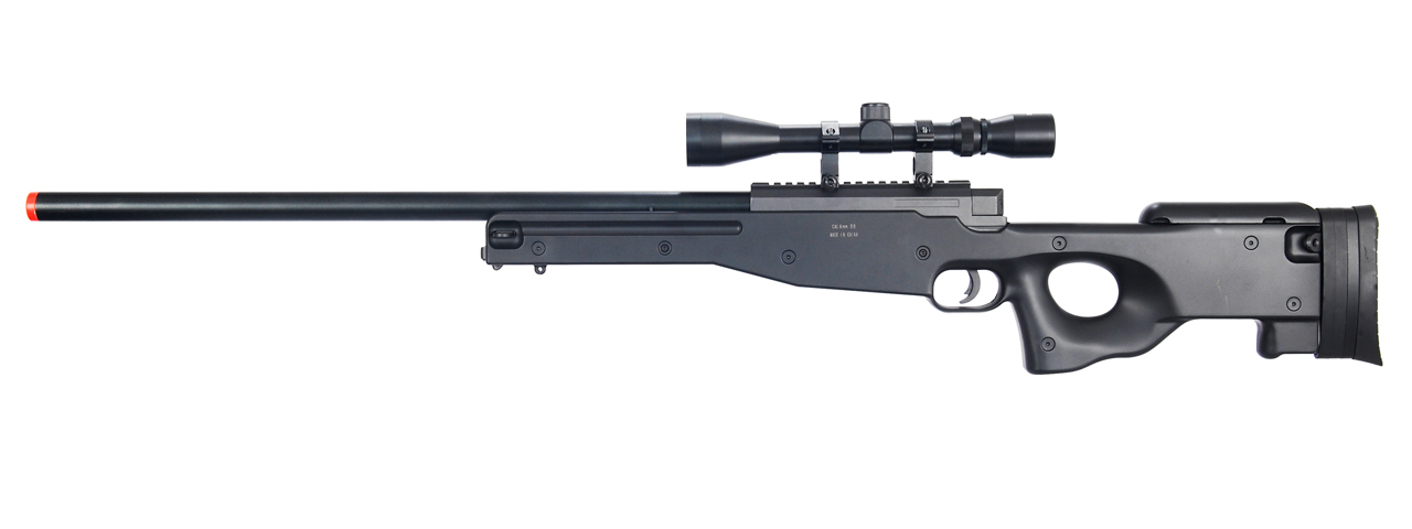 UK ARMS AIRSOFT L96 AWP BOLT ACTION RIFLE W/ SCOPE - BLACK - Click Image to Close
