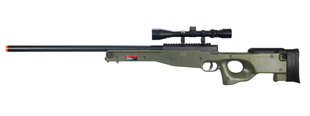 WELL MB01GA L96 AWP BOLT ACTION RIFLE w/SCOPE (COLOR: OD GREEN) - Click Image to Close