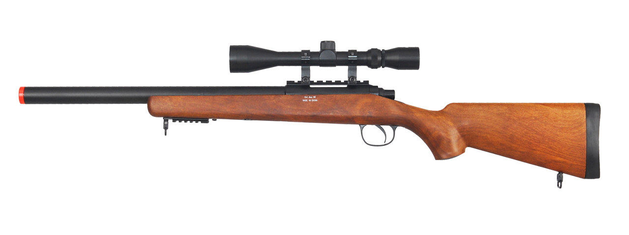 UK ARMS AIRSOFT VSR-10 BOLT ACTION RIFLE W/ SCOPE - WOOD - Click Image to Close