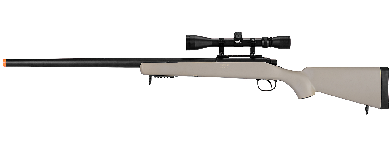 WELL MB03TA VSR-10 BOLT ACTION RIFLE w/SCOPE (COLOR: TAN) - Click Image to Close