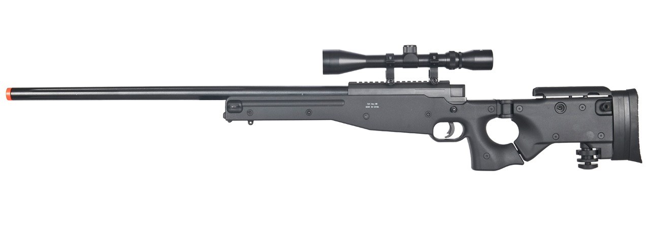 WELL MB08BA L96 AWP BOLT ACTION RIFLE w/FOLDING STOCK & SCOPE (COLOR: BLACK) - Click Image to Close