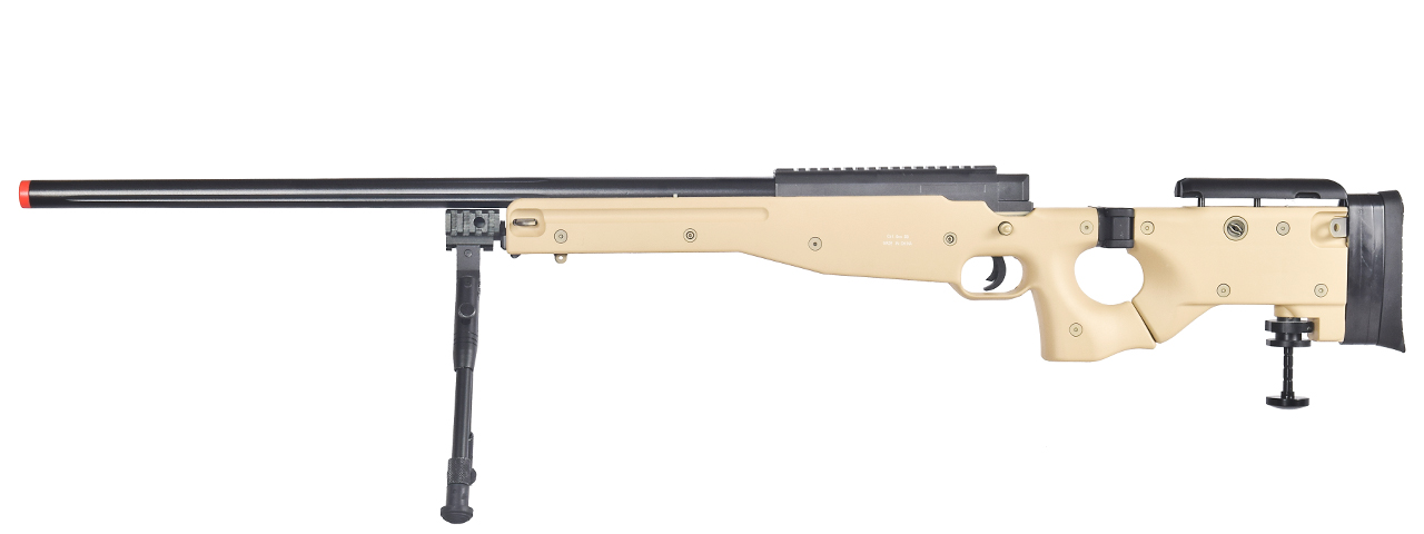 UK ARMS AIRSOFT L96 AWP BOLT ACTION SNIPER RIFLE W/ FOLD STOCK - TAN - Click Image to Close