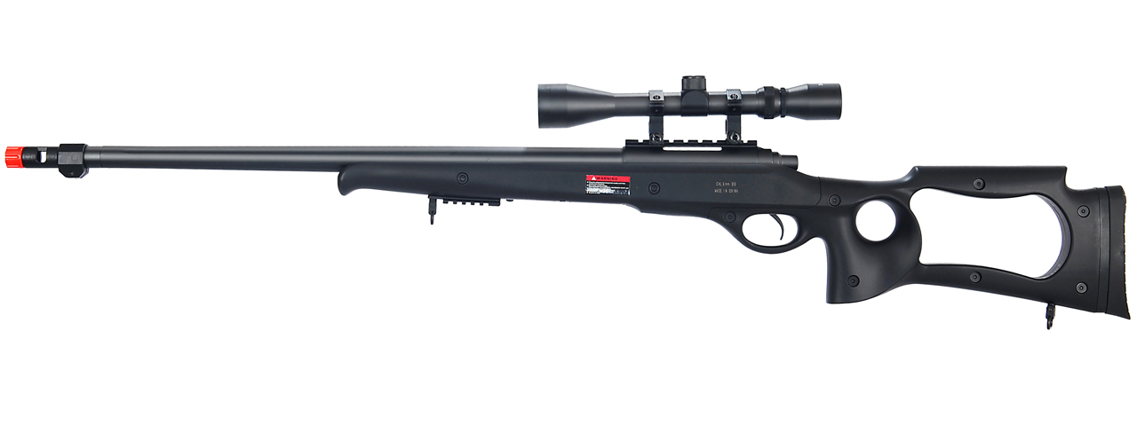 WELL MB10BA BOLT ACTION RIFLE w/FLUTED BARREL & SCOPE (COLOR: BLACK) - Click Image to Close