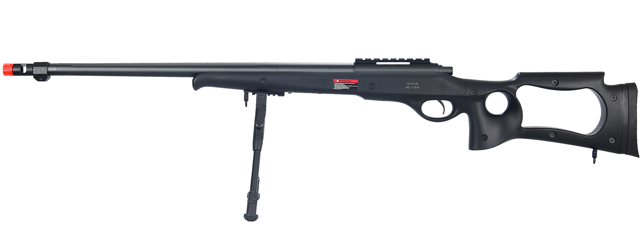 WELL MB10BBIP BOLT ACTION RIFLE w/FLUTED BARREL & BIPOD (COLOR: BLACK) - Click Image to Close